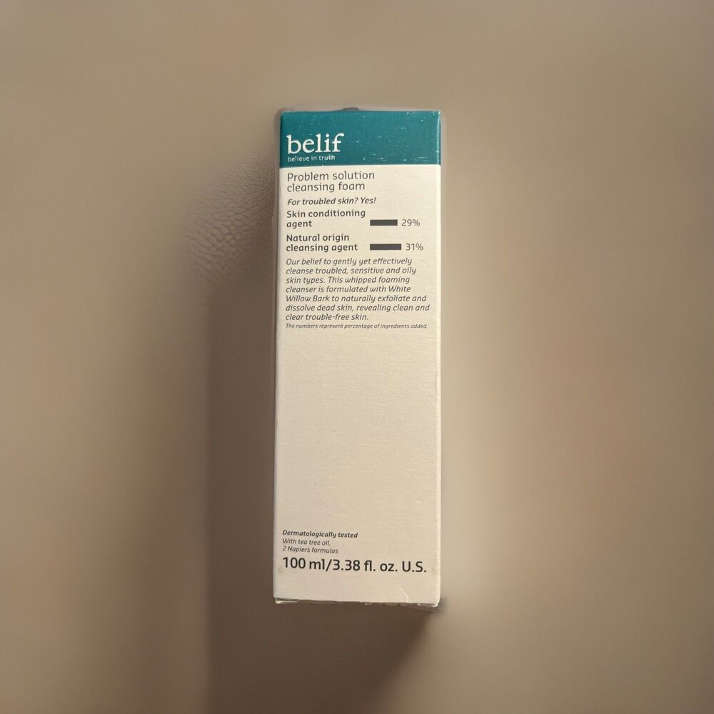 Belif Problem Solution Cleansing Foam for Troubled Skin SEALED 3.38oz